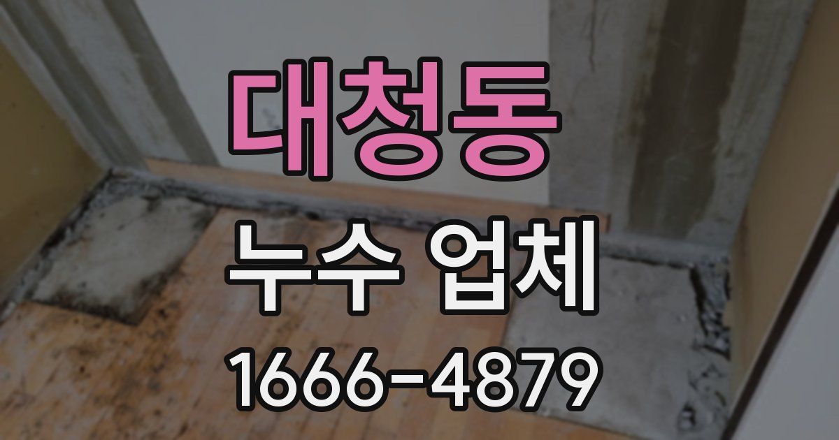 대청동 누수 업체