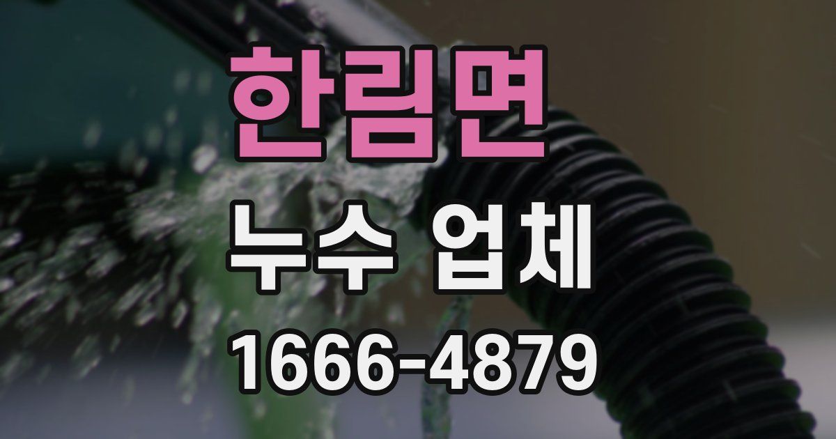 한림면 누수 업체
