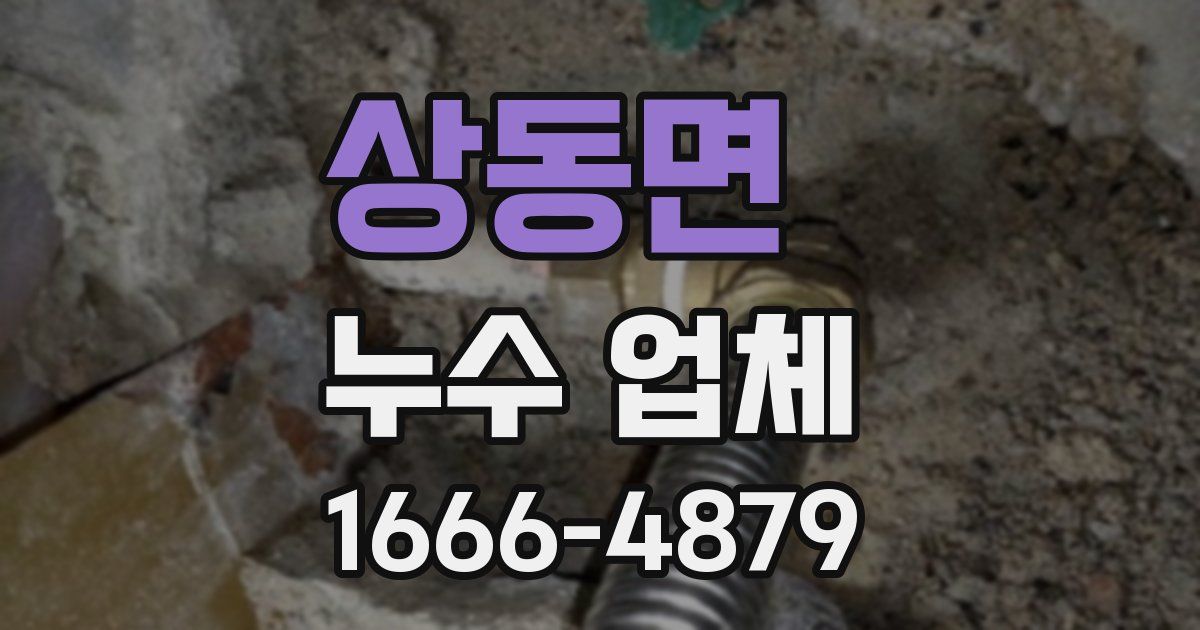 상동면 누수 업체