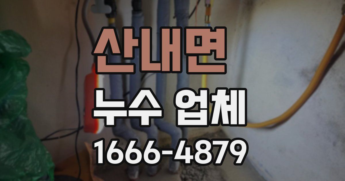 산내면 누수 업체