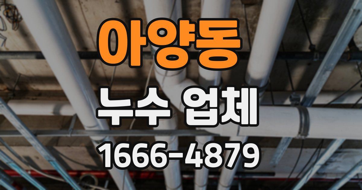 아양동 누수 업체