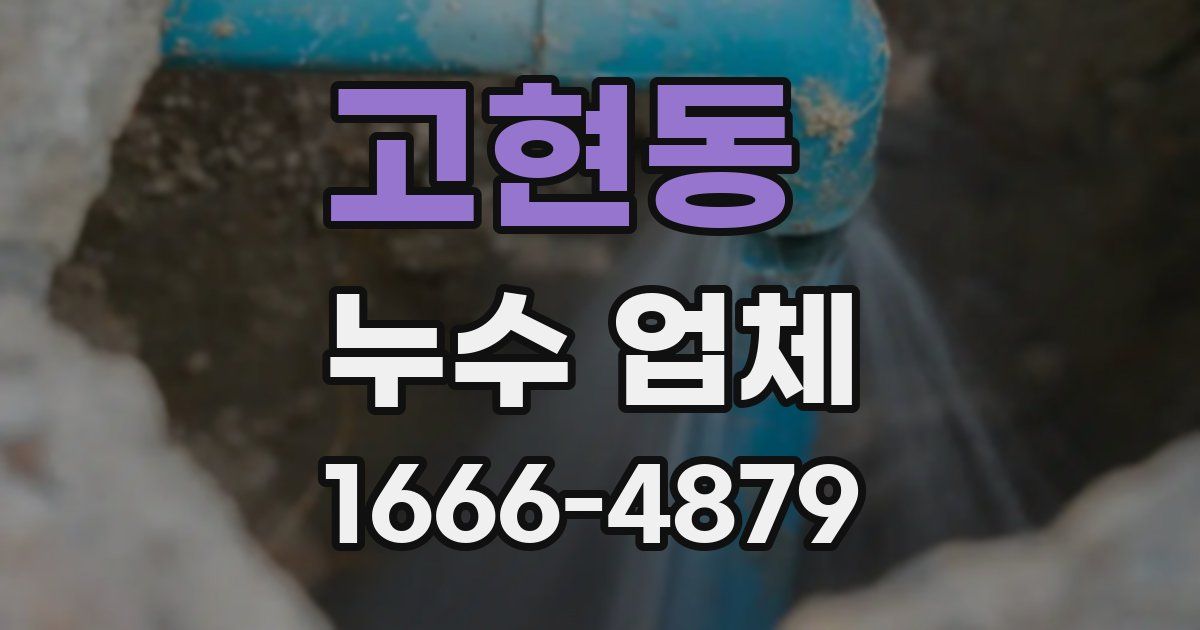 고현동 누수 업체