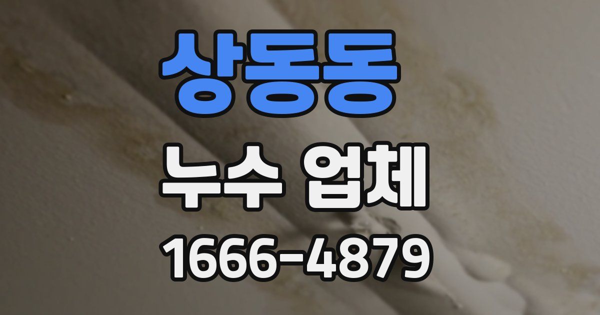 상동동 누수 업체