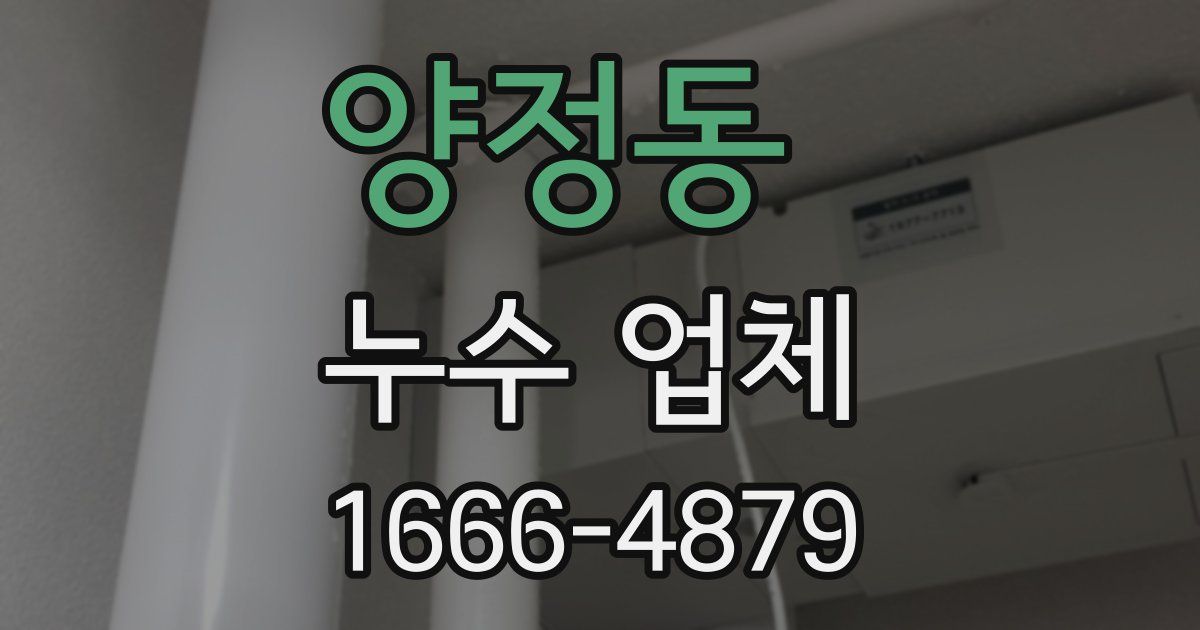 양정동 누수 업체