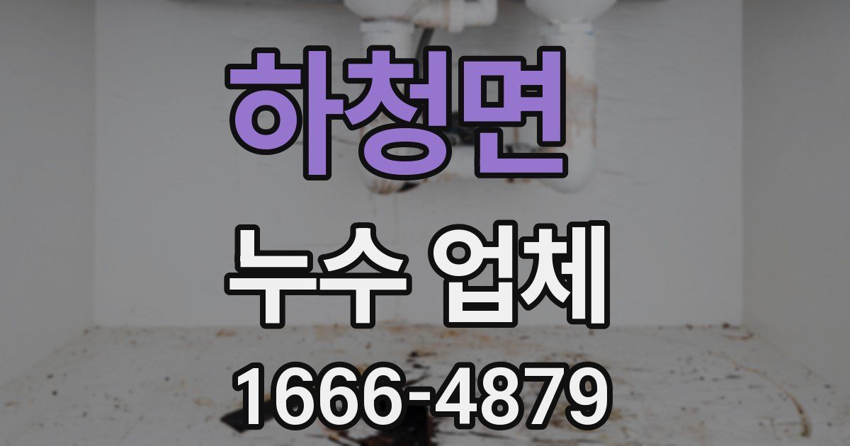 하청면 누수 업체