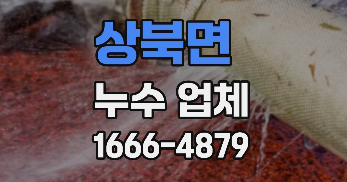 상북면 누수 업체