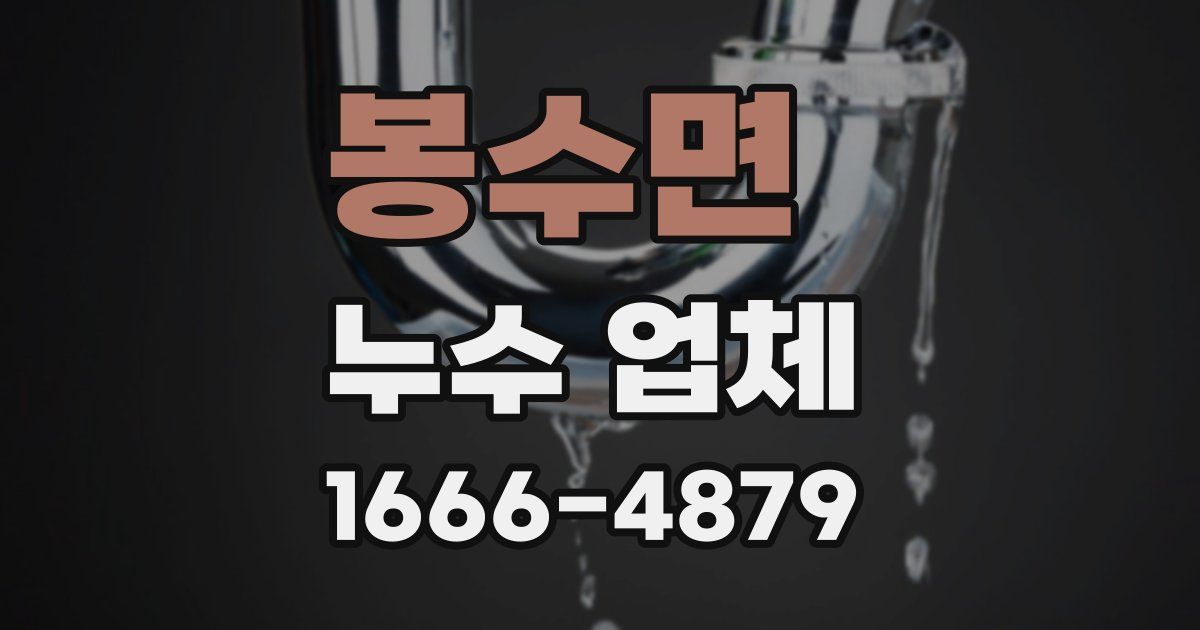 봉수면 누수 업체