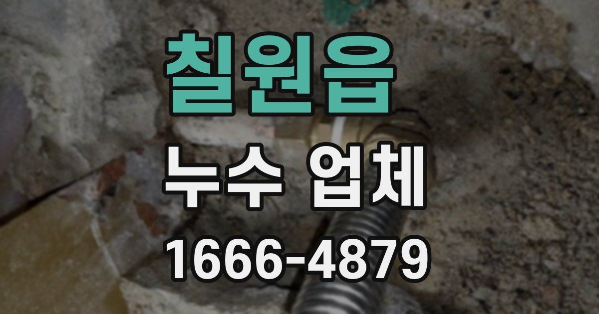 칠원읍 누수 업체