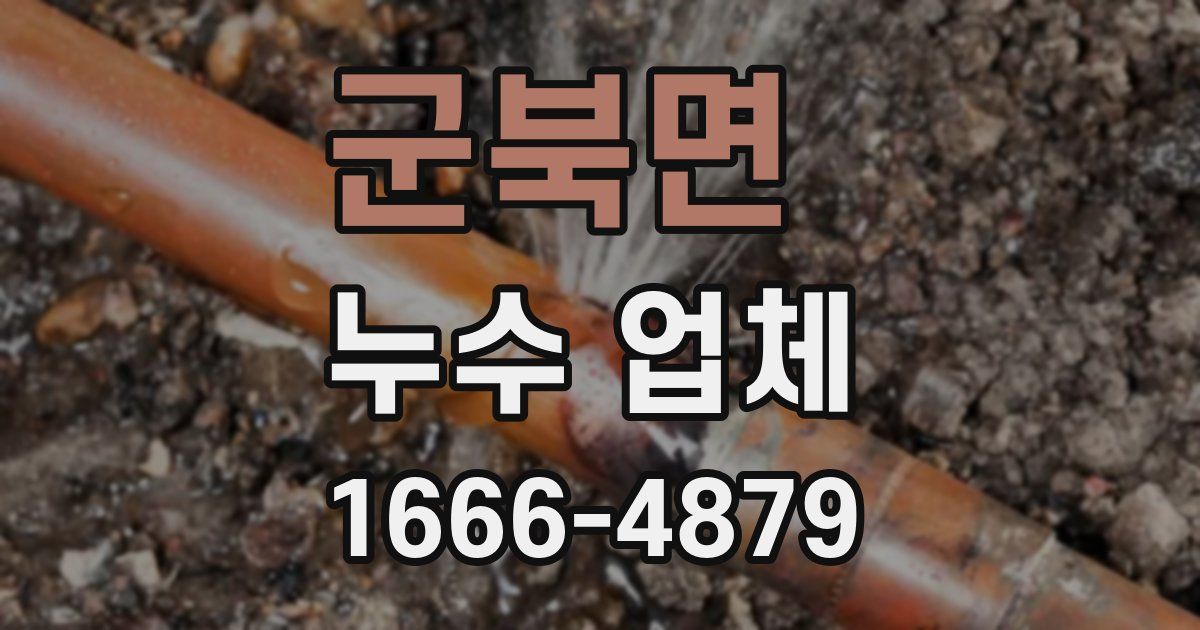군북면 누수 업체
