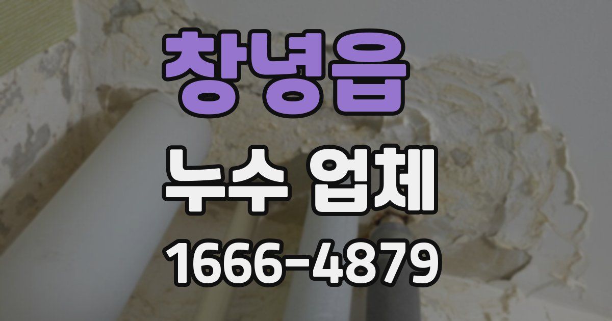 창녕읍 누수 업체