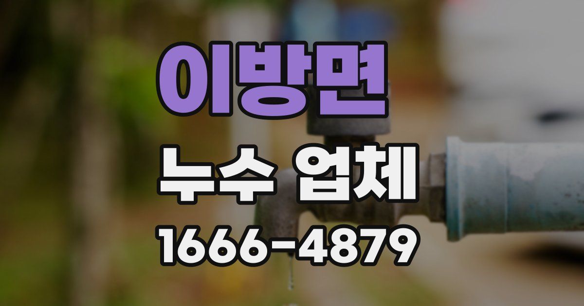 이방면 누수 업체