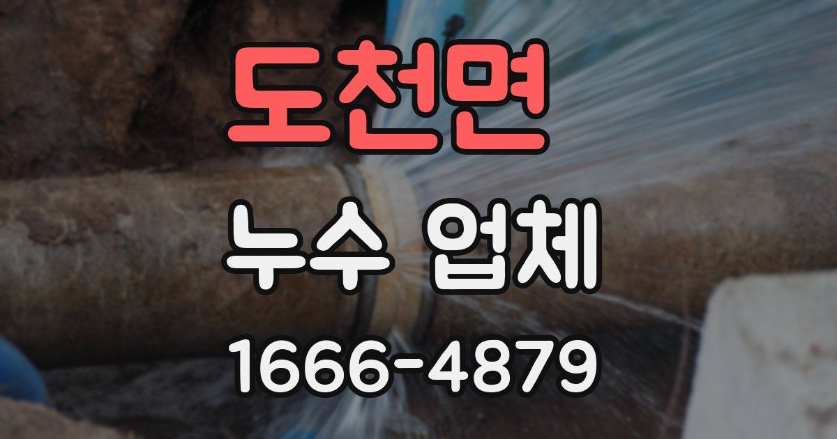 도천면 누수 업체