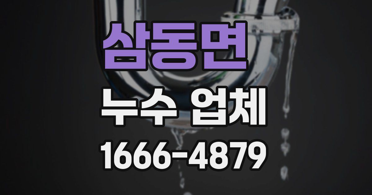 삼동면 누수 업체