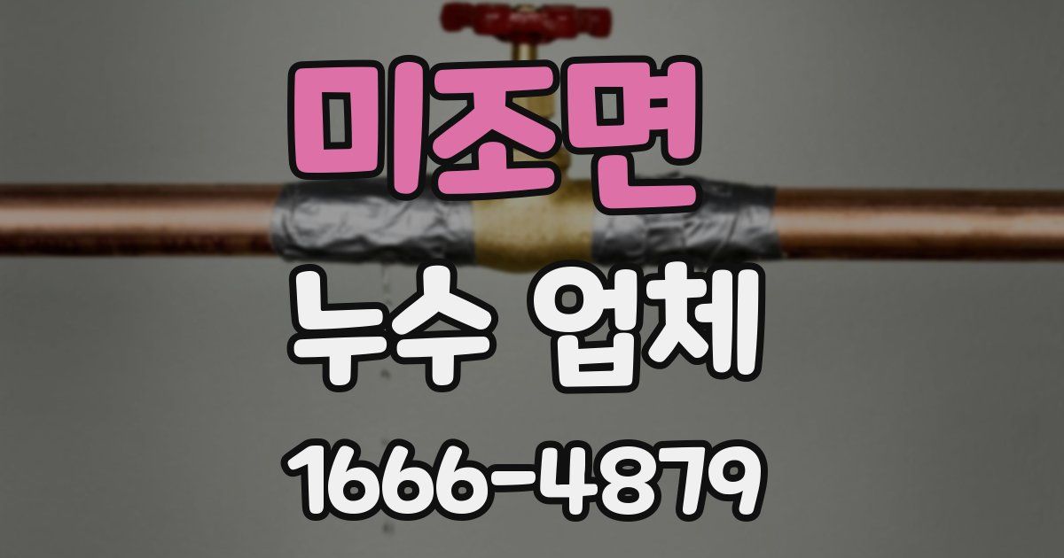 미조면 누수 업체
