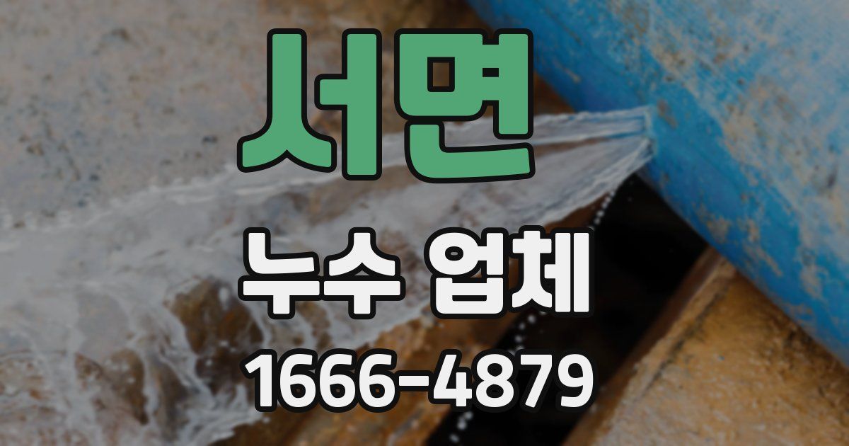 서면 누수 업체