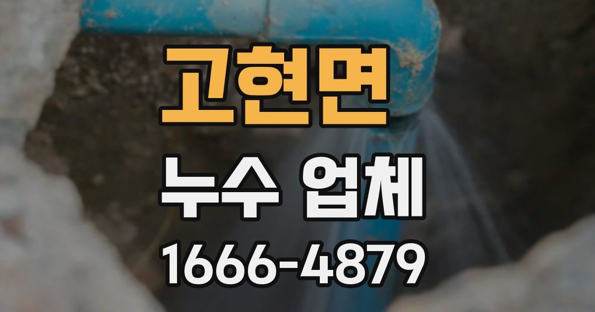 고현면 누수 업체