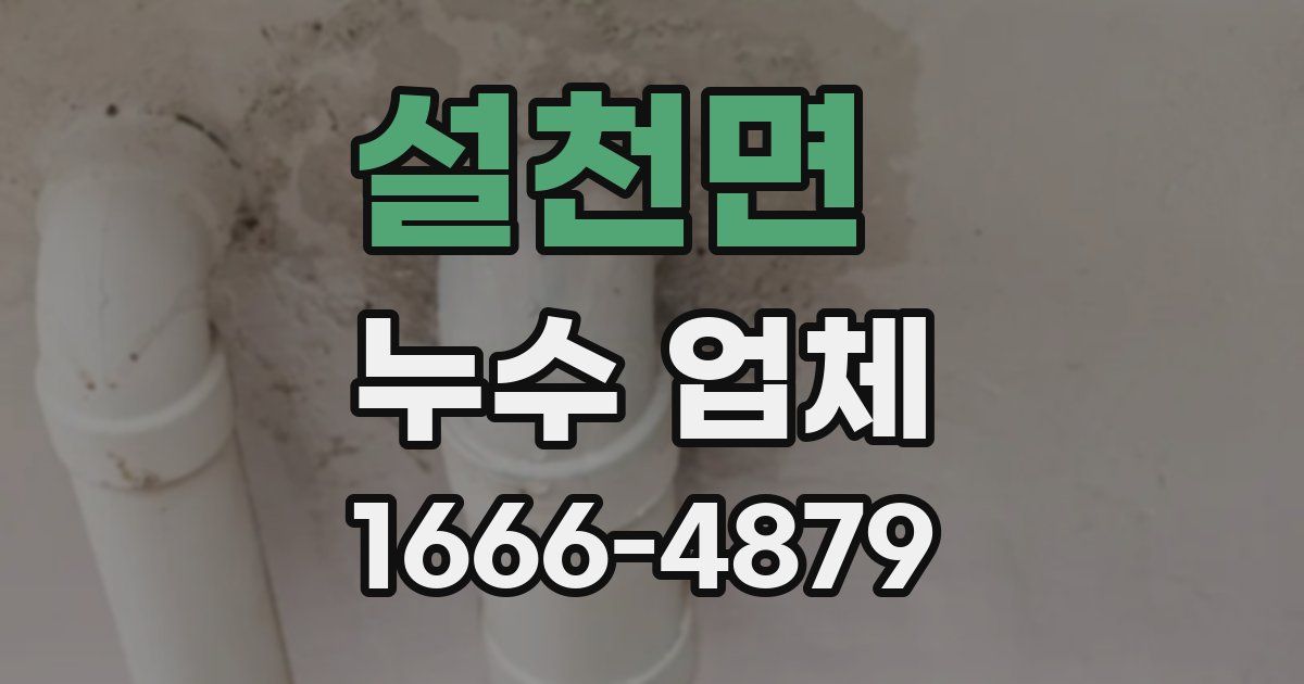 설천면 누수 업체