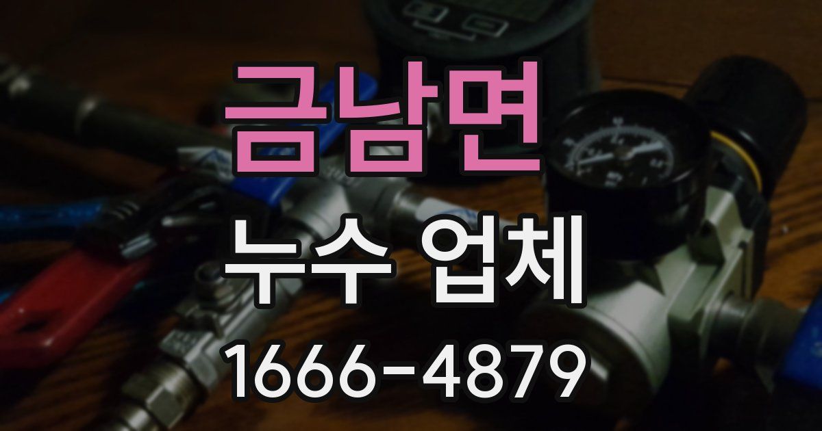 금남면 누수 업체
