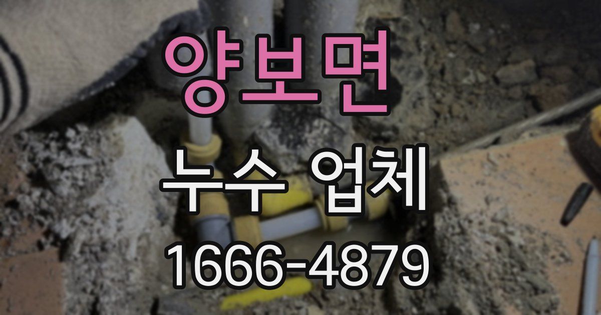 양보면 누수 업체