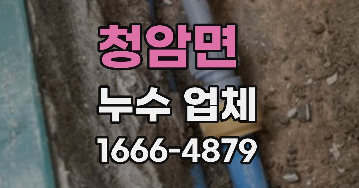 청암면 누수 업체