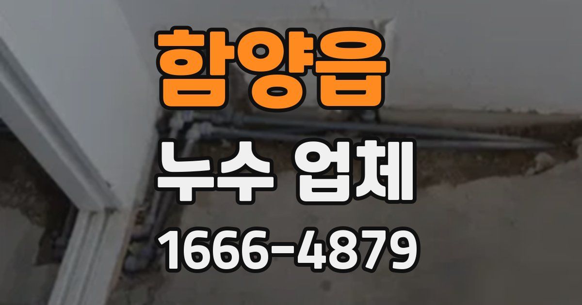 함양읍 누수 업체