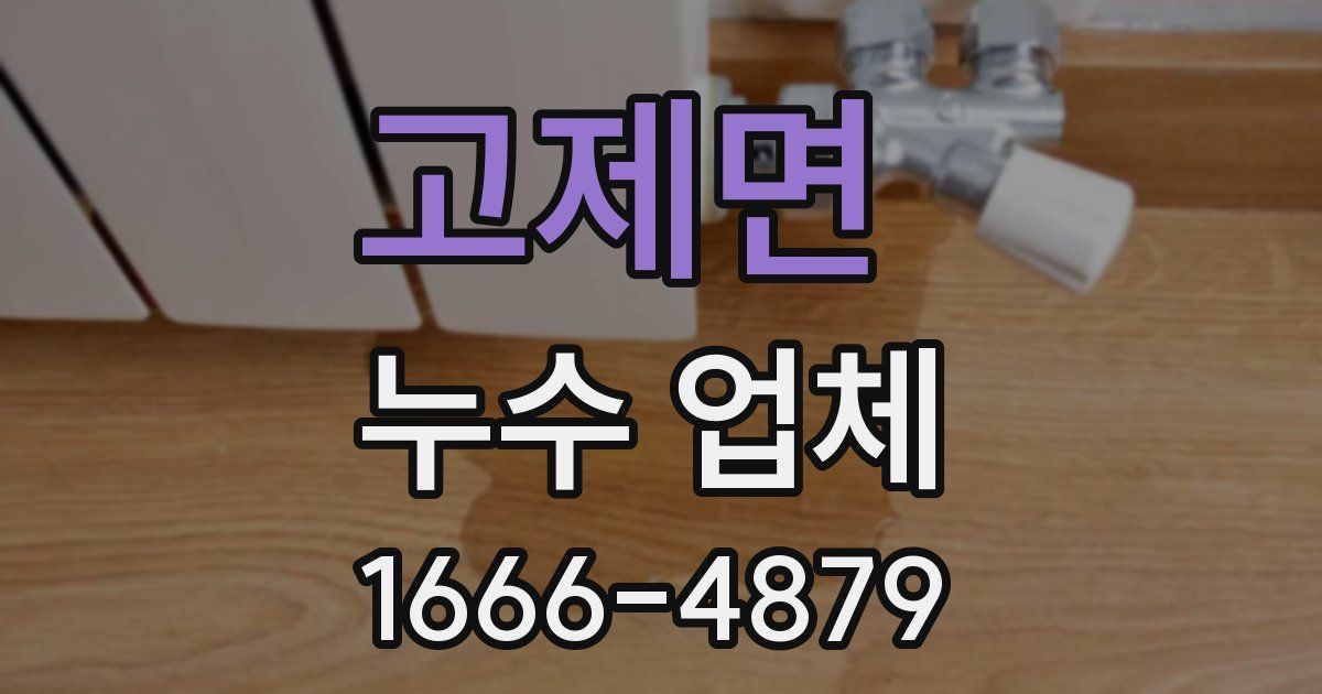 고제면 누수 업체