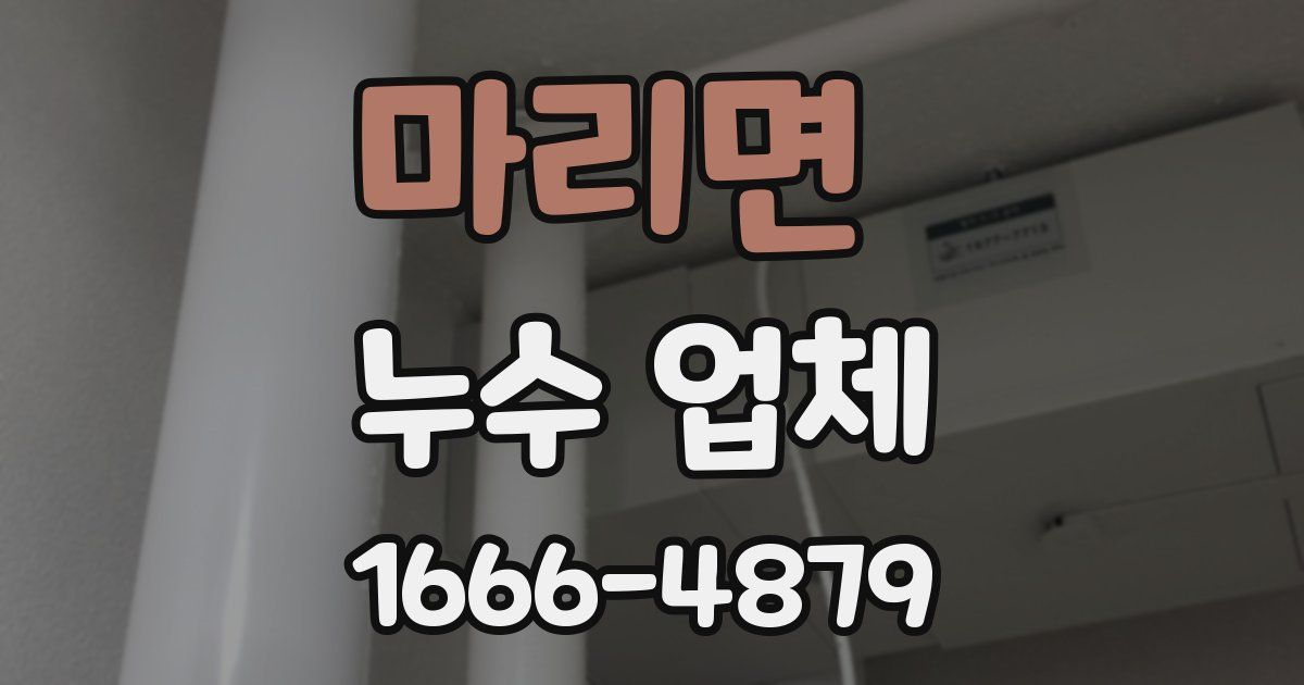 마리면 누수 업체