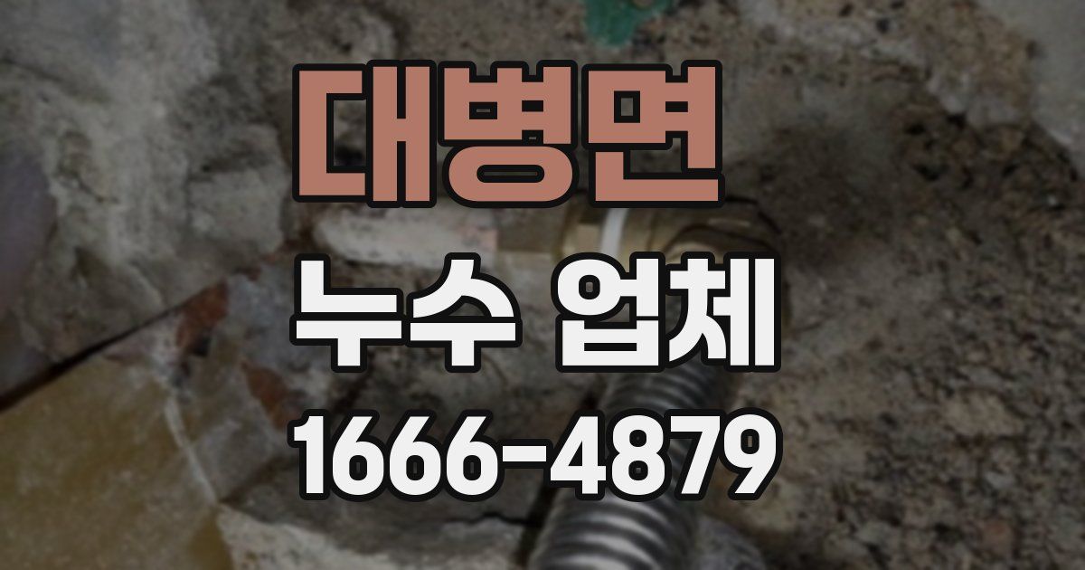 대병면 누수 업체