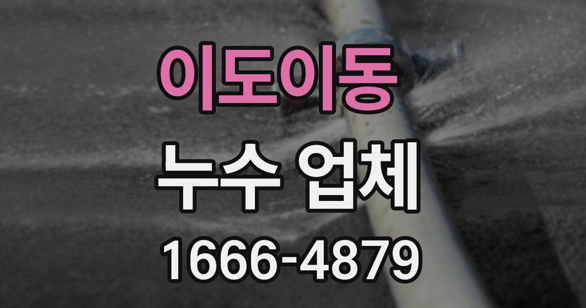 이도이동 누수 업체