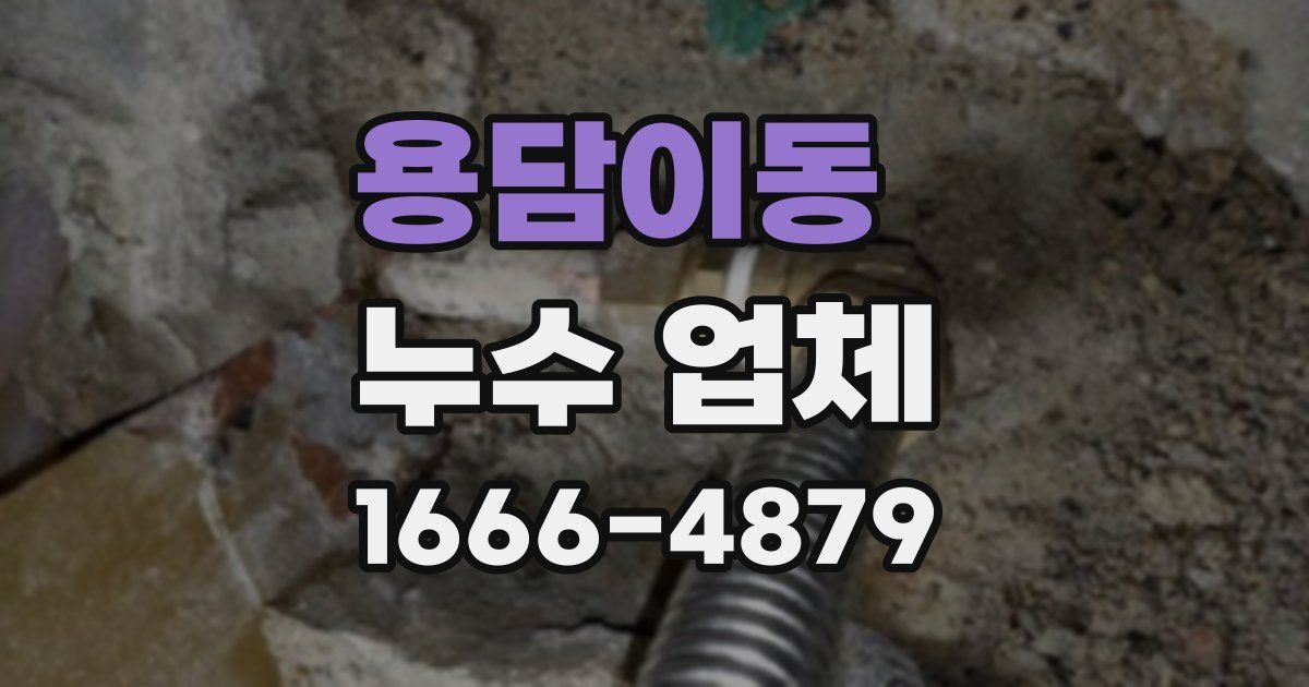 용담이동 누수 업체