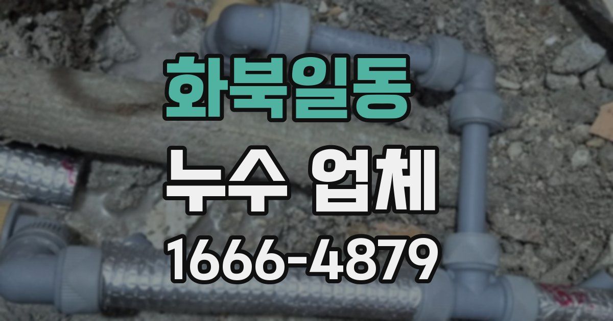 화북일동 누수 업체