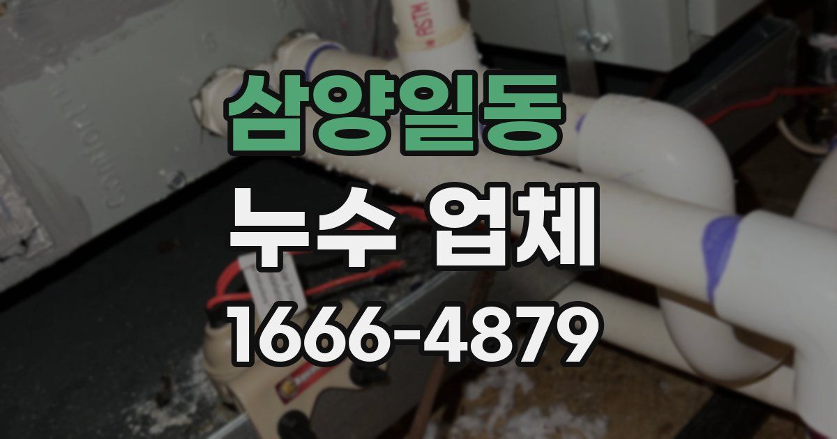 삼양일동 누수 업체
