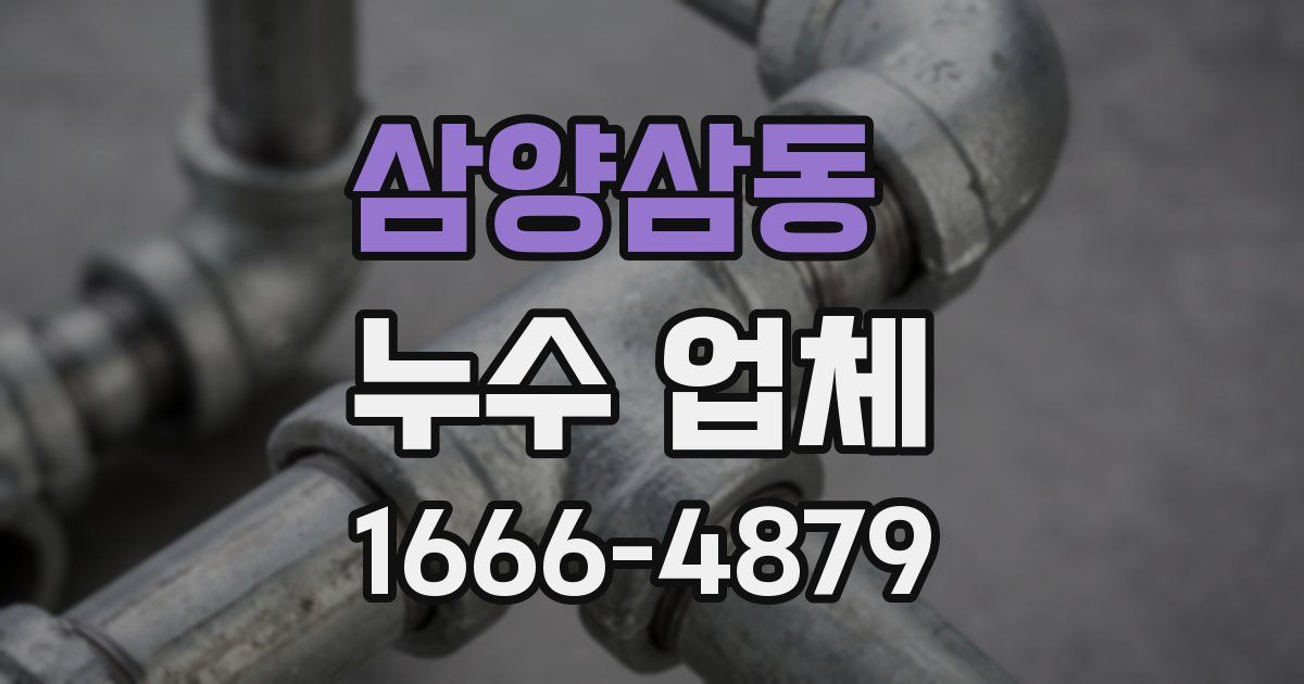 삼양삼동 누수 업체