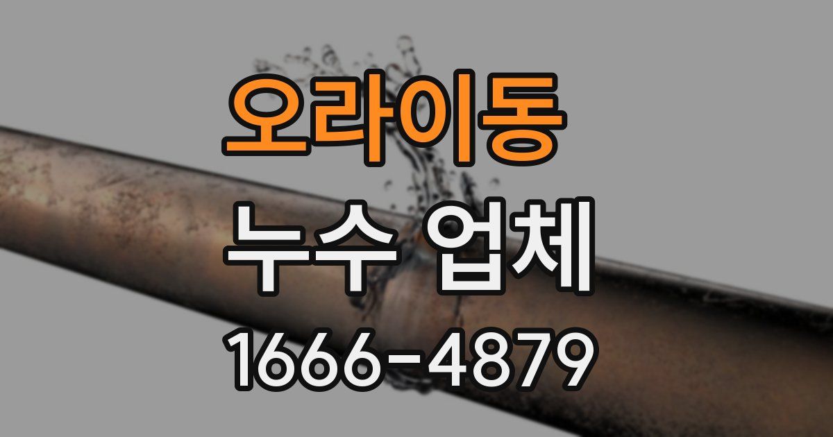 오라이동 누수 업체