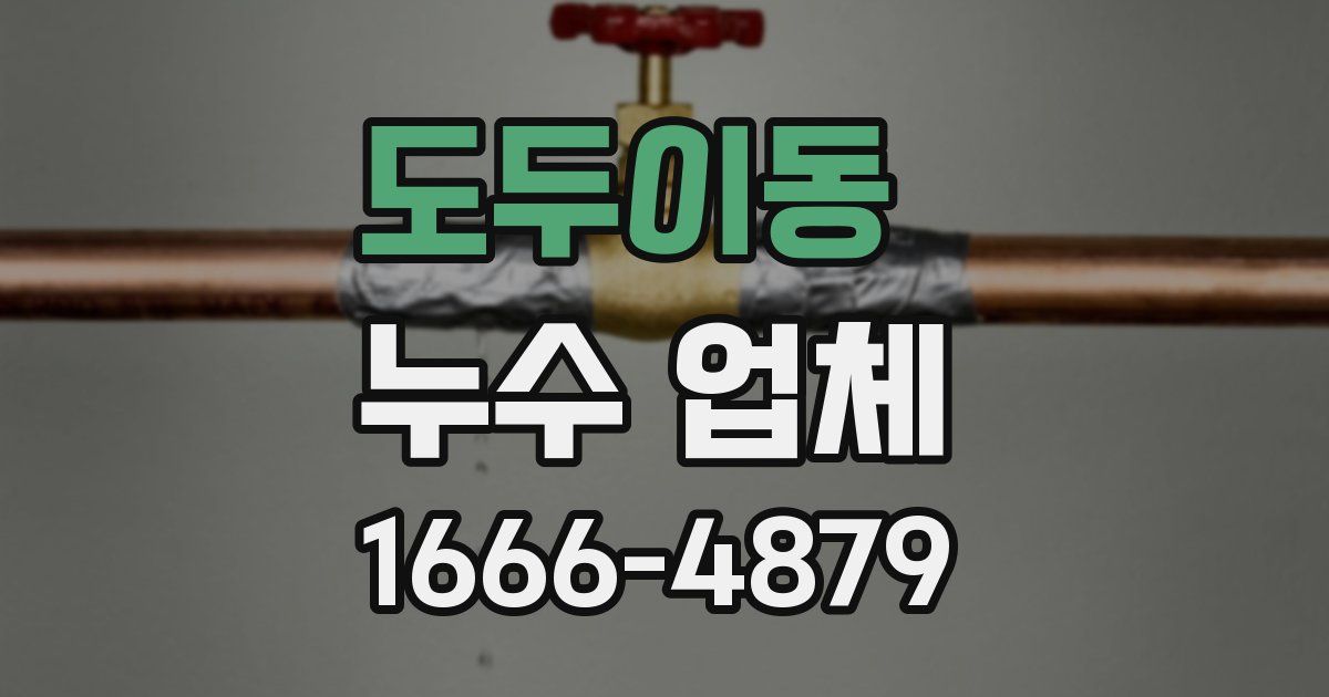 도두이동 누수 업체