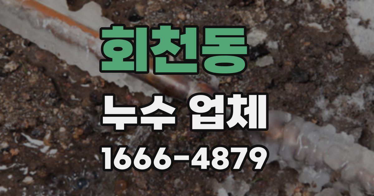 회천동 누수 업체