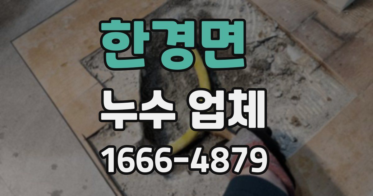 한경면 누수 업체