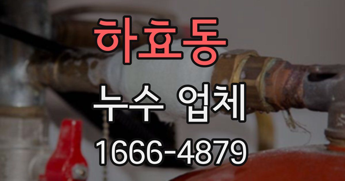 하효동 누수 업체