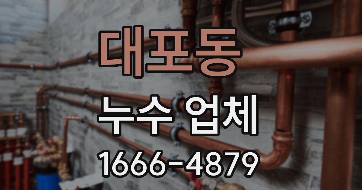 대포동 누수 업체