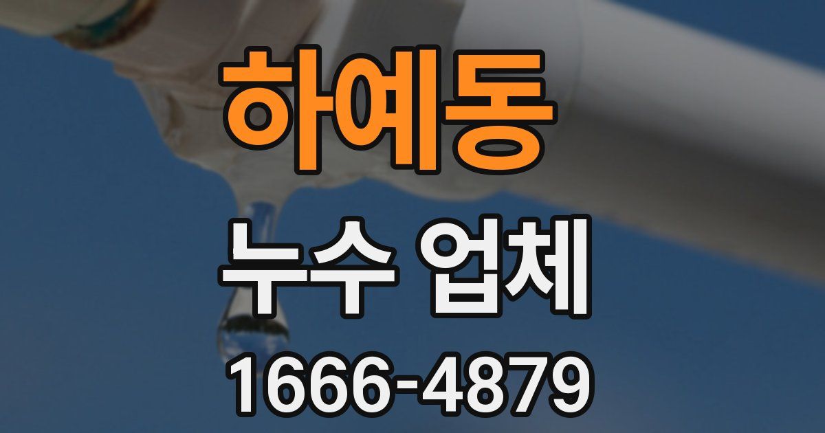 하예동 누수 업체