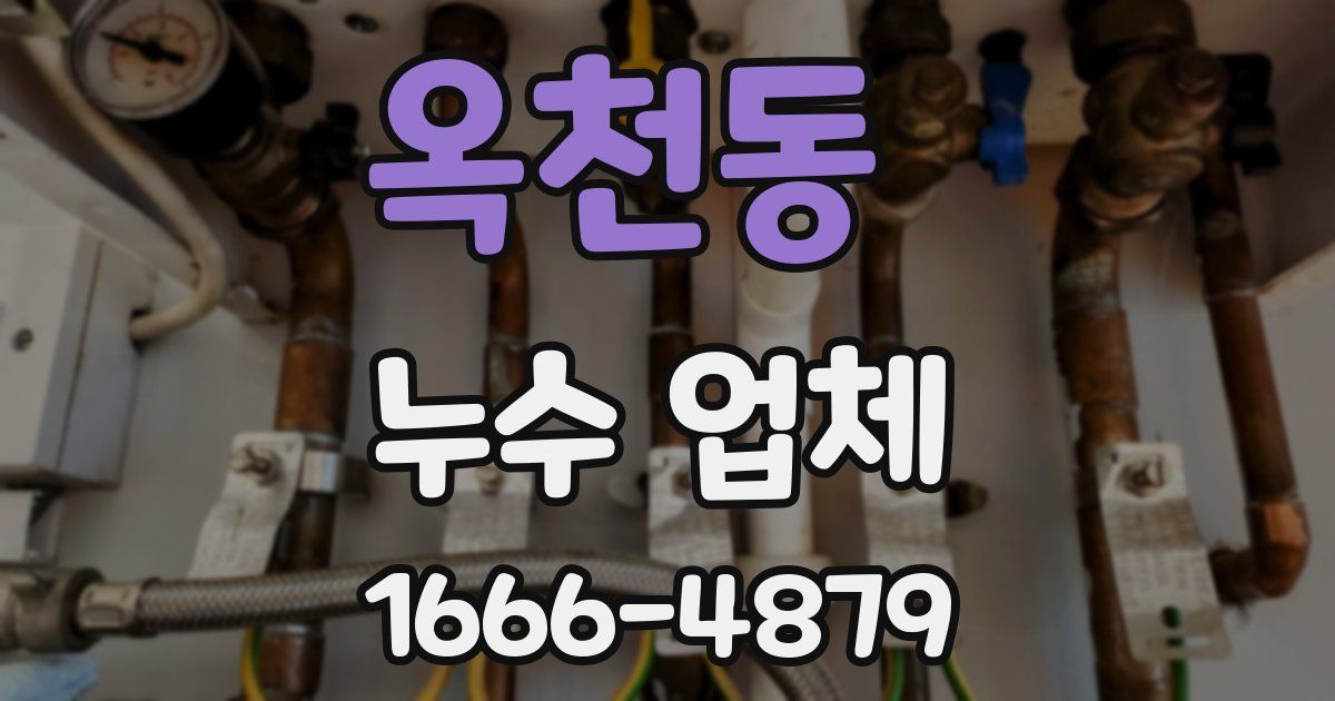 옥천동 누수 업체