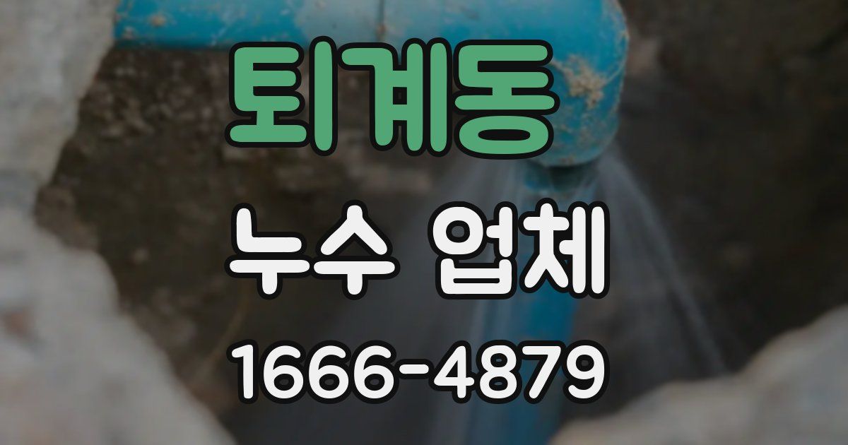 퇴계동 누수 업체