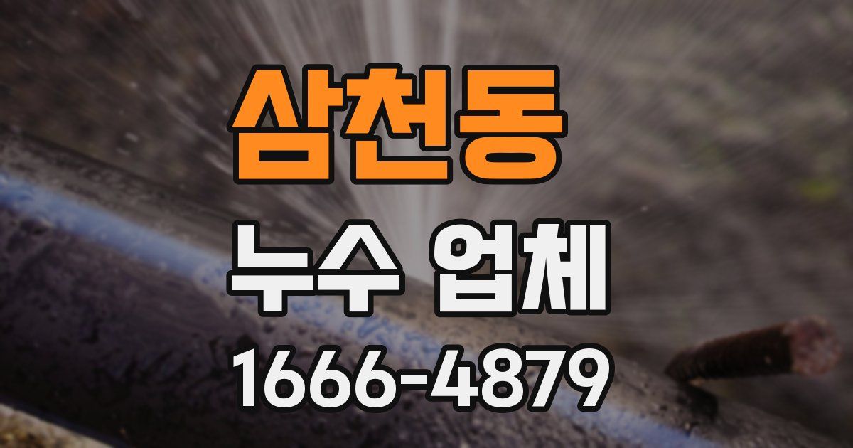 삼천동 누수 업체