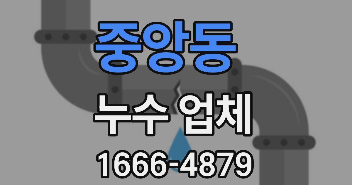 중앙동 누수 업체