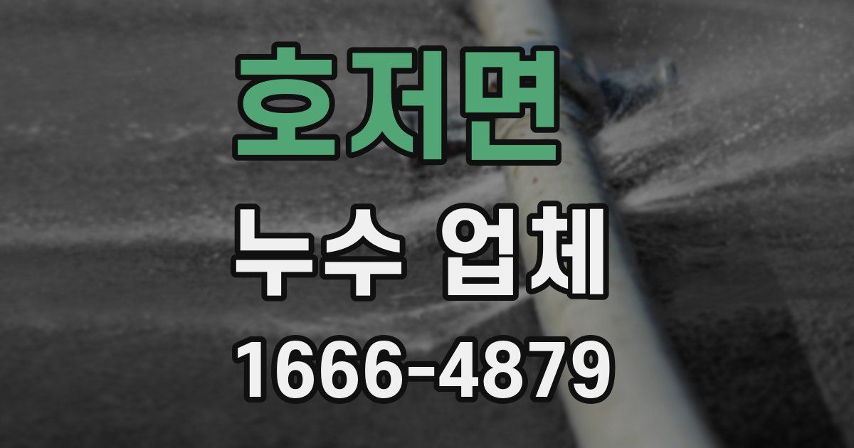 호저면 누수 업체