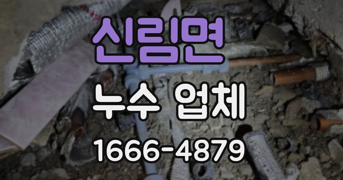 신림면 누수 업체