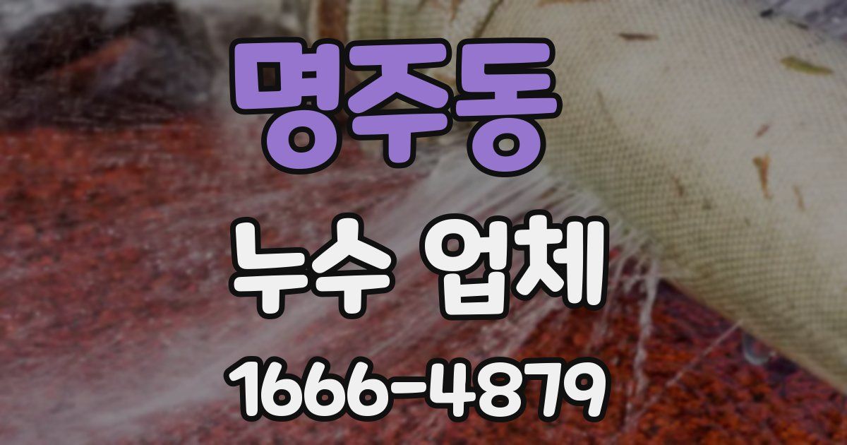 명주동 누수 업체