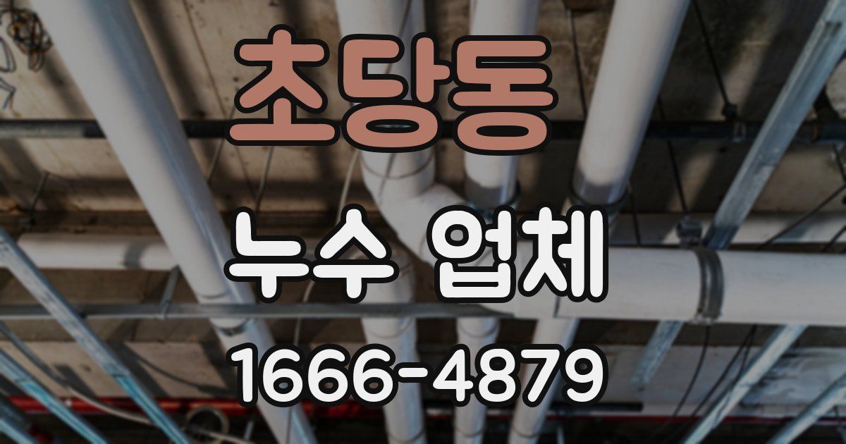 초당동 누수 업체