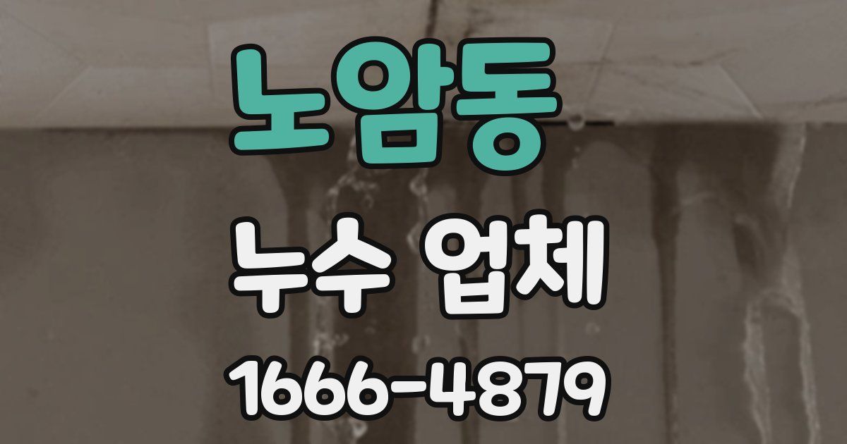 노암동 누수 업체