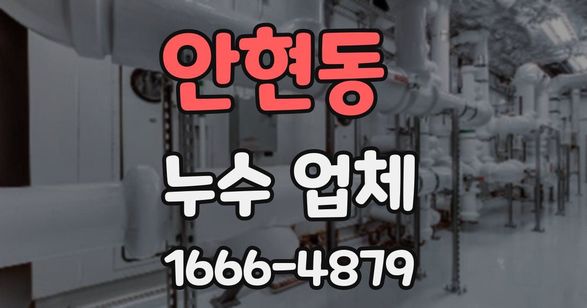 안현동 누수 업체